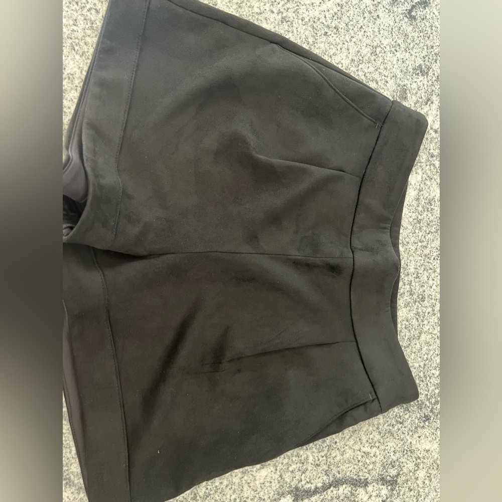 Black polyester shorts